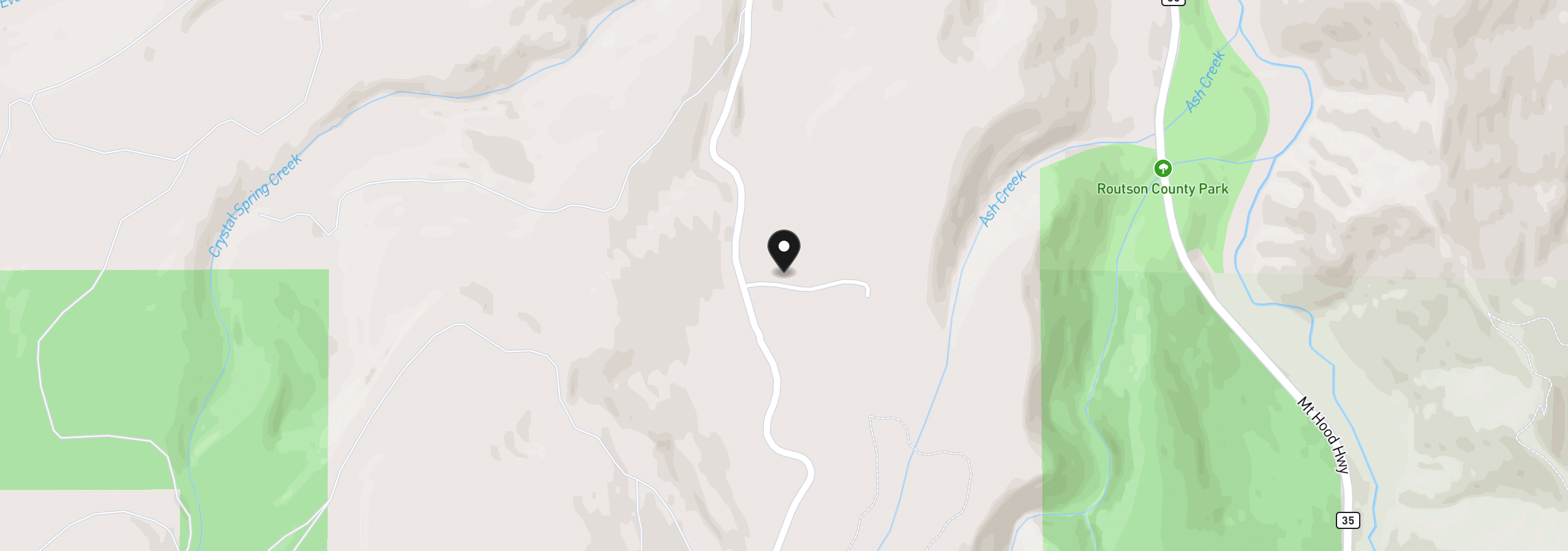 Map showing the location of 5000 Mountain Shadows Dr, Mt Hood Prkdl, OR 97041