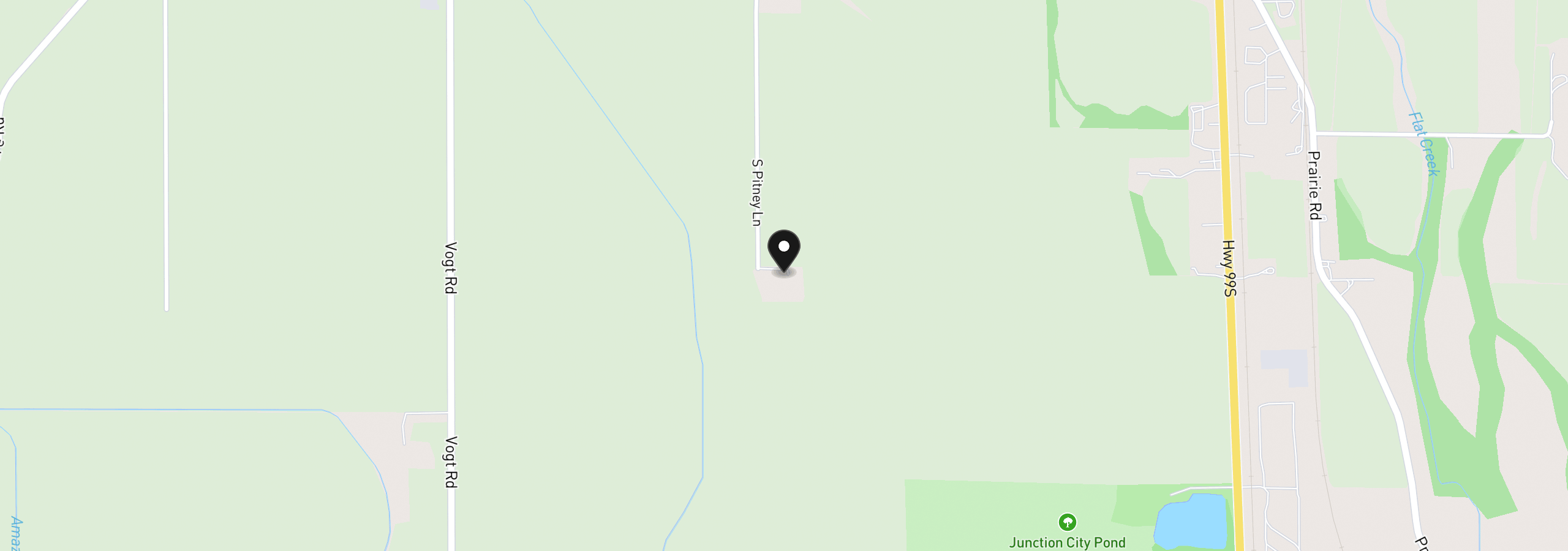 Map showing the location of 92950 Pitney Ln, Junction City, OR 97448