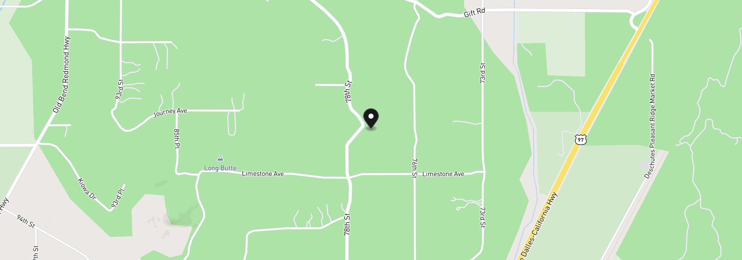 Map showing the location of 65432 78th St, Bend, OR 97703