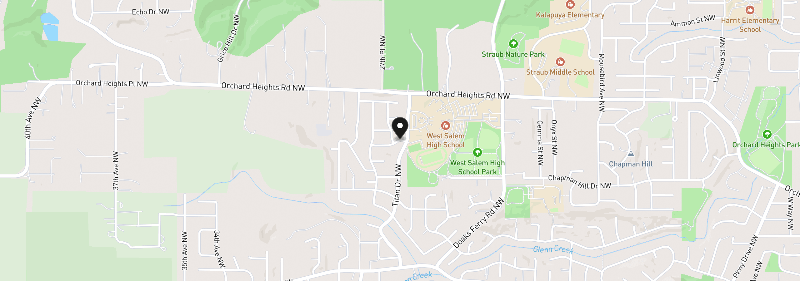 Map showing the location of 839900 NW Dutch Oven Ave, Salem, OR 97304