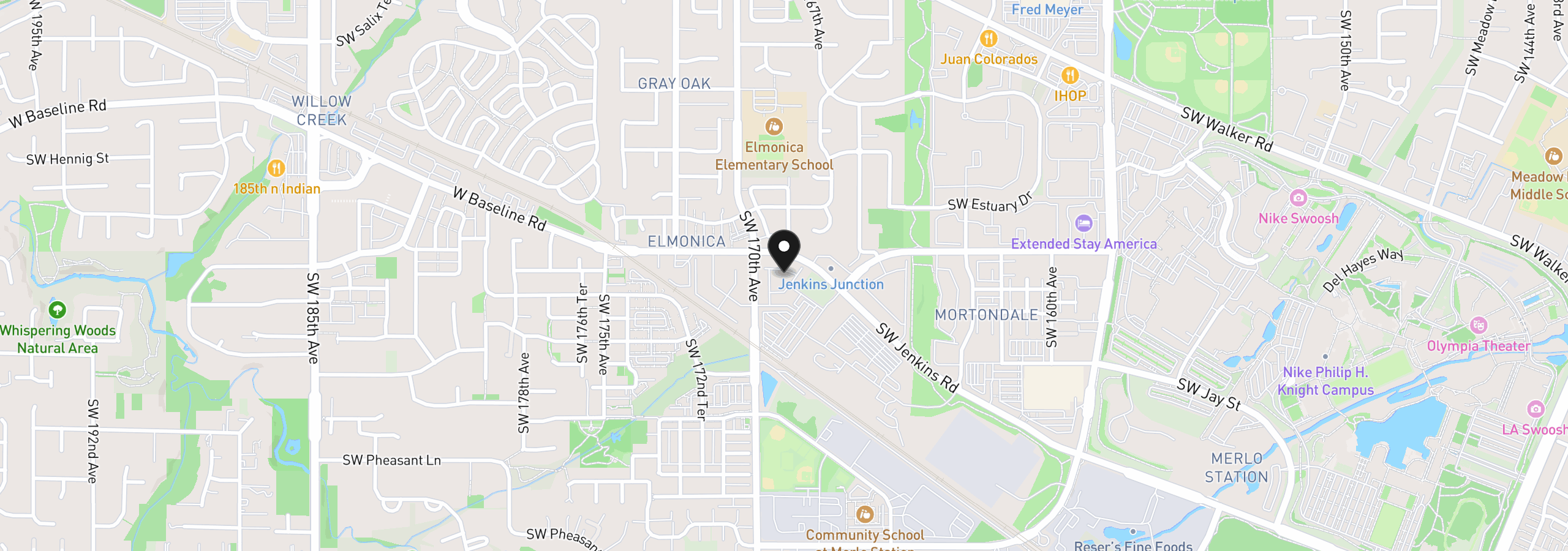 Map showing the location of 1090 SW 170th Ave 201, Beaverton, OR 97003