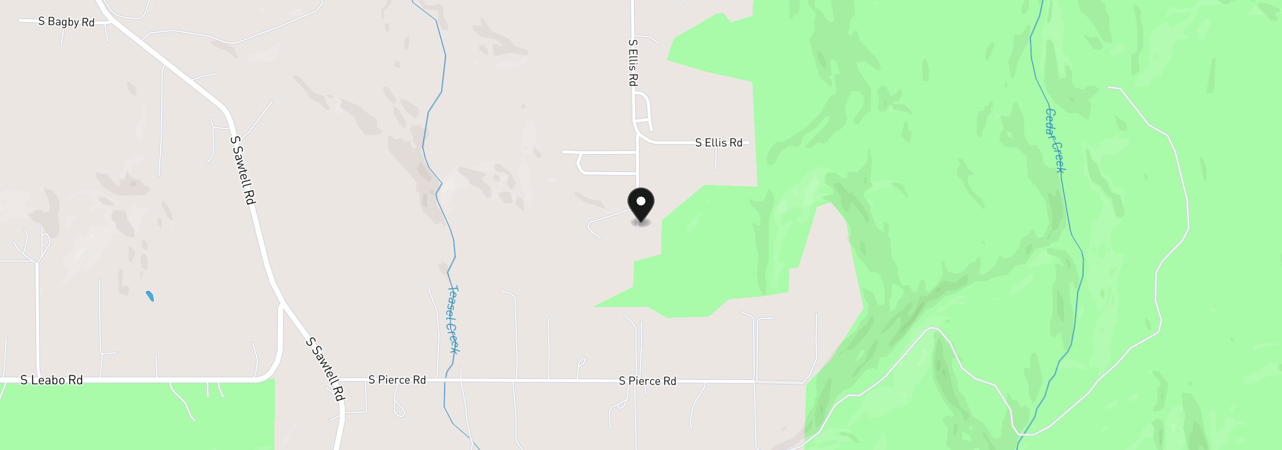 Map showing the location of 35556 S Aqua Springs Rd, Molalla, OR 97038