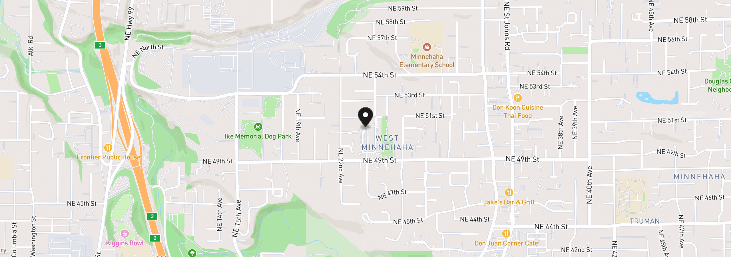 Map showing the location of 5015 NE 23rd Ct, Vancouver, Wa 98663