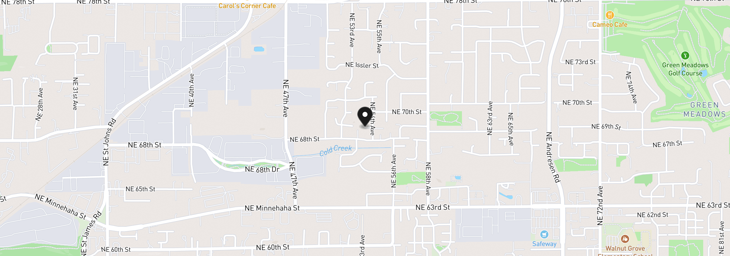 Map showing the location of 5323 NE 69th Cir, Vancouver, Wa 98661