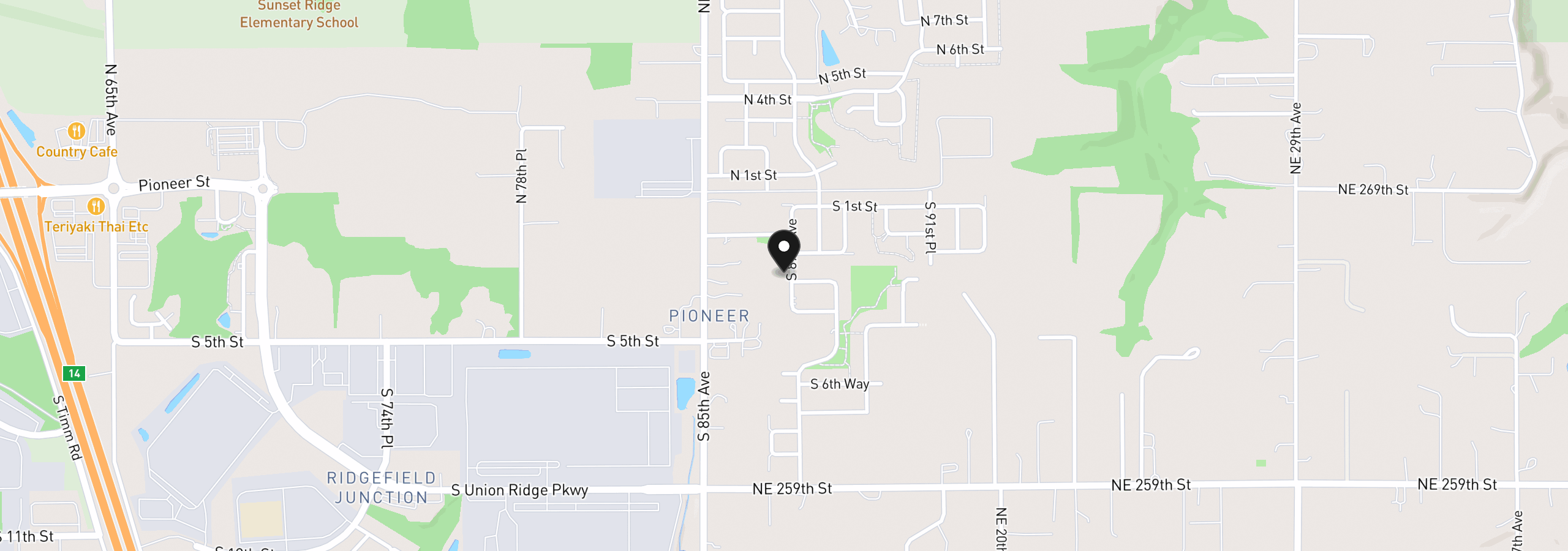 Map showing the location of 335 S 87th Ave, Ridgefield, Wa 98642