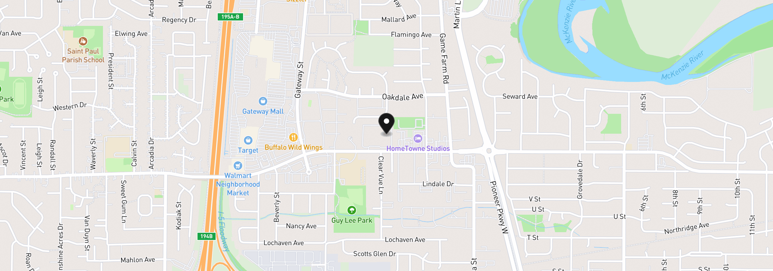 Map showing the location of 650 Harlow Rd 152, Springfield, OR 97477