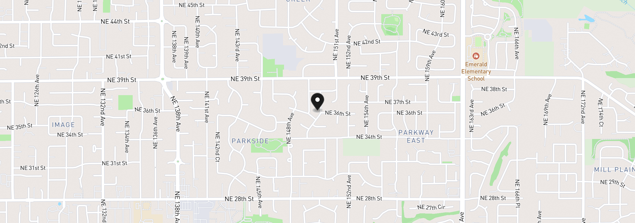 Map showing the location of 3600 NE 150th Ave, Vancouver, Wa 98682