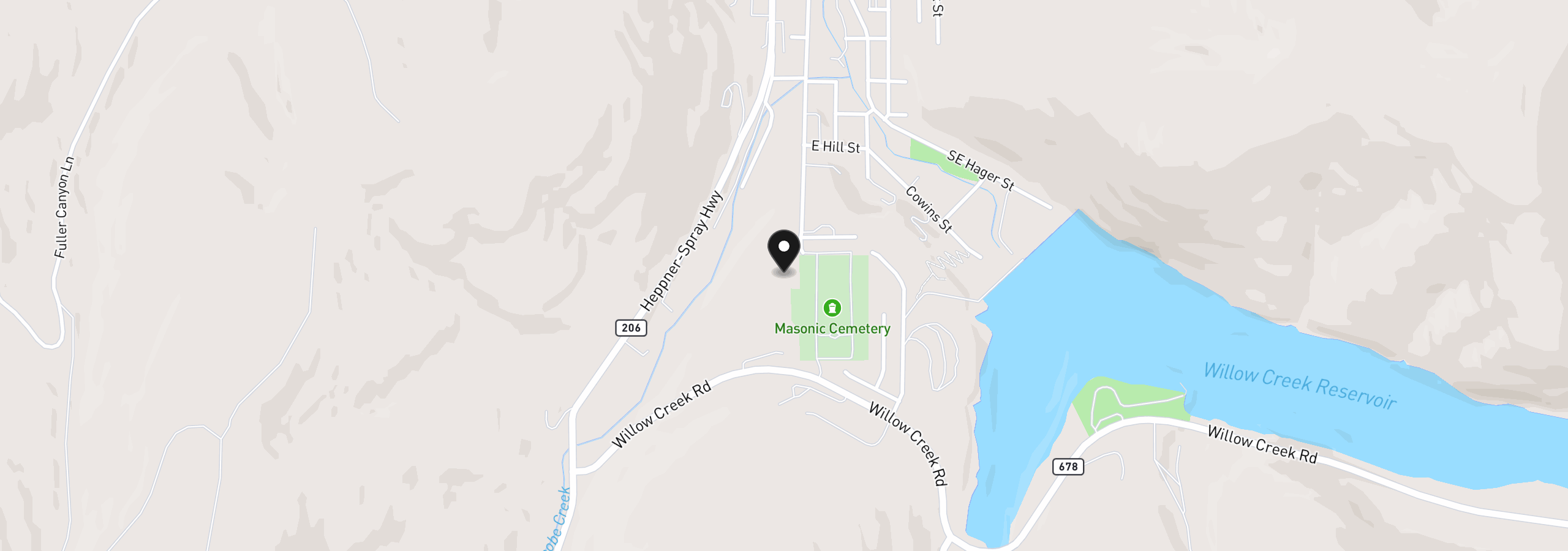 Map showing the location of 725 S Chase St, Heppner, OR 97836