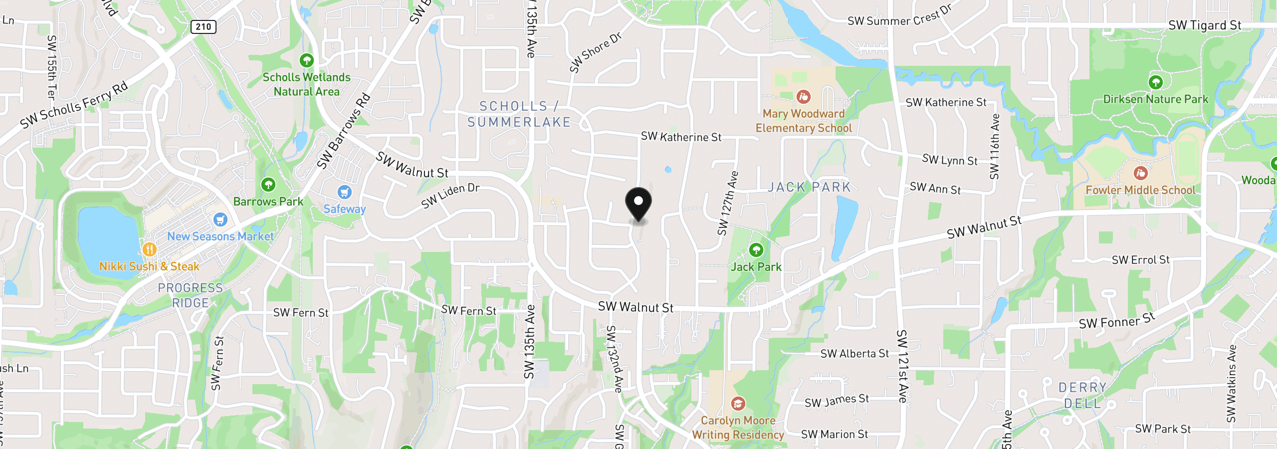Map showing the location of 12400 SW 131st Ave, Tigard, OR 97223