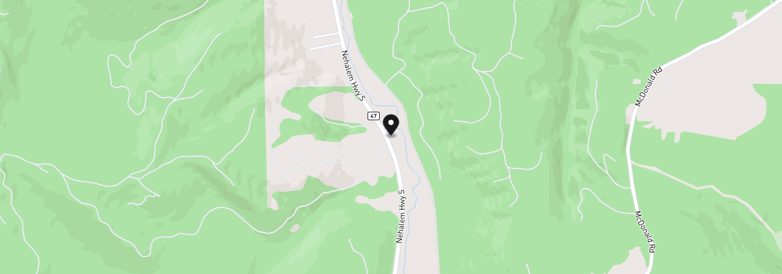 Map showing the location of 55830 Nehalem Hwy, Vernonia, OR 97064