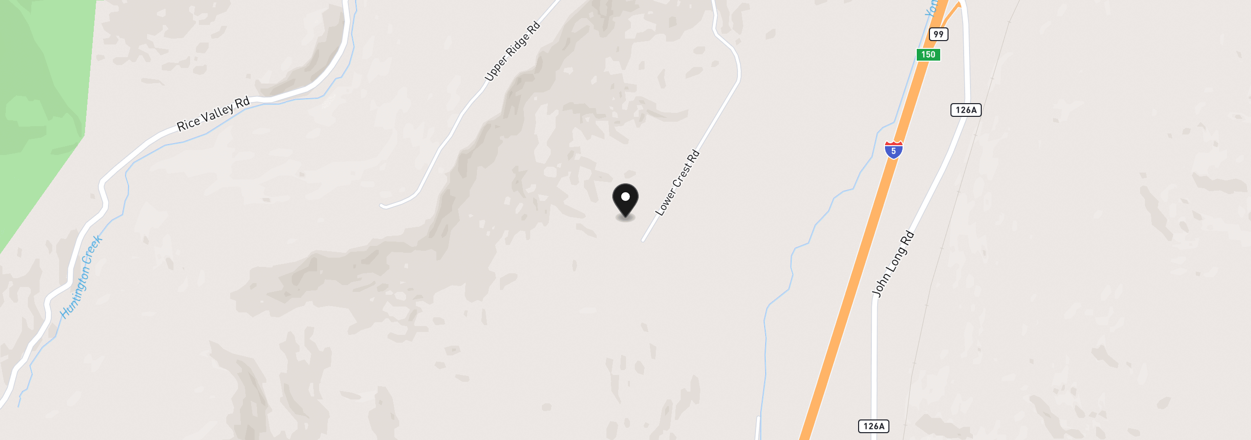 Map showing the location of 1623 Lower Crest Rd, Oakland, OR 97462