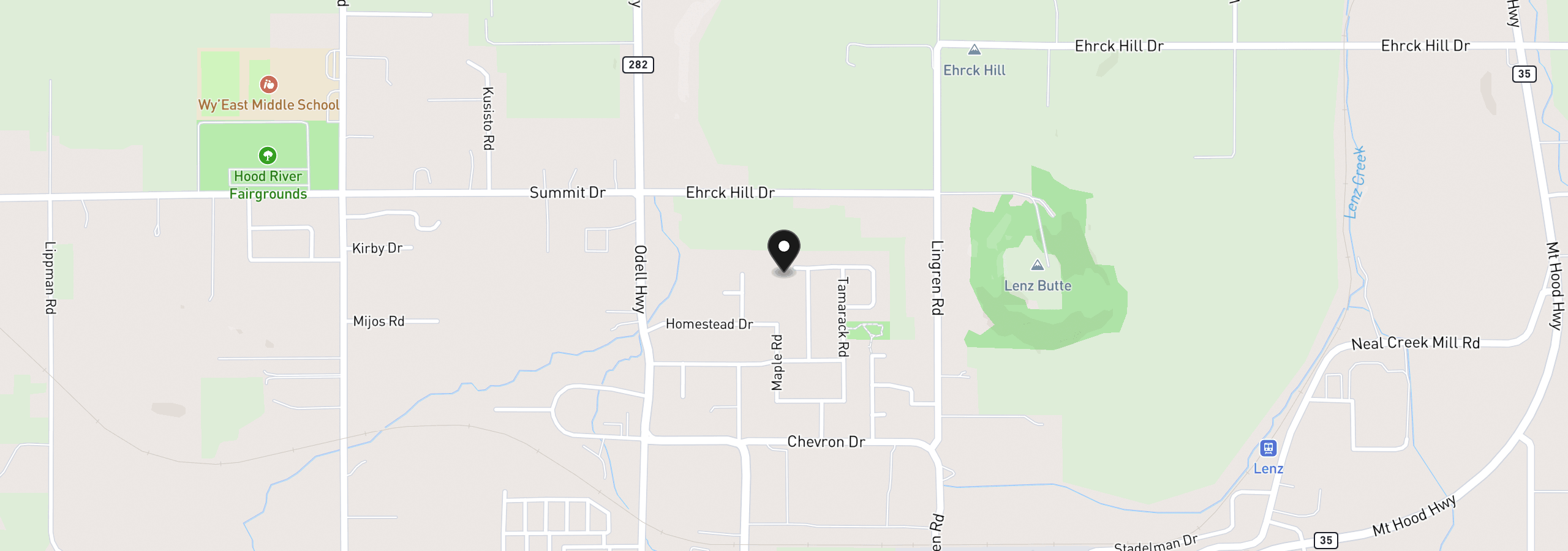 Map showing the location of 3715 Jones Dr, Hood River, OR 97031