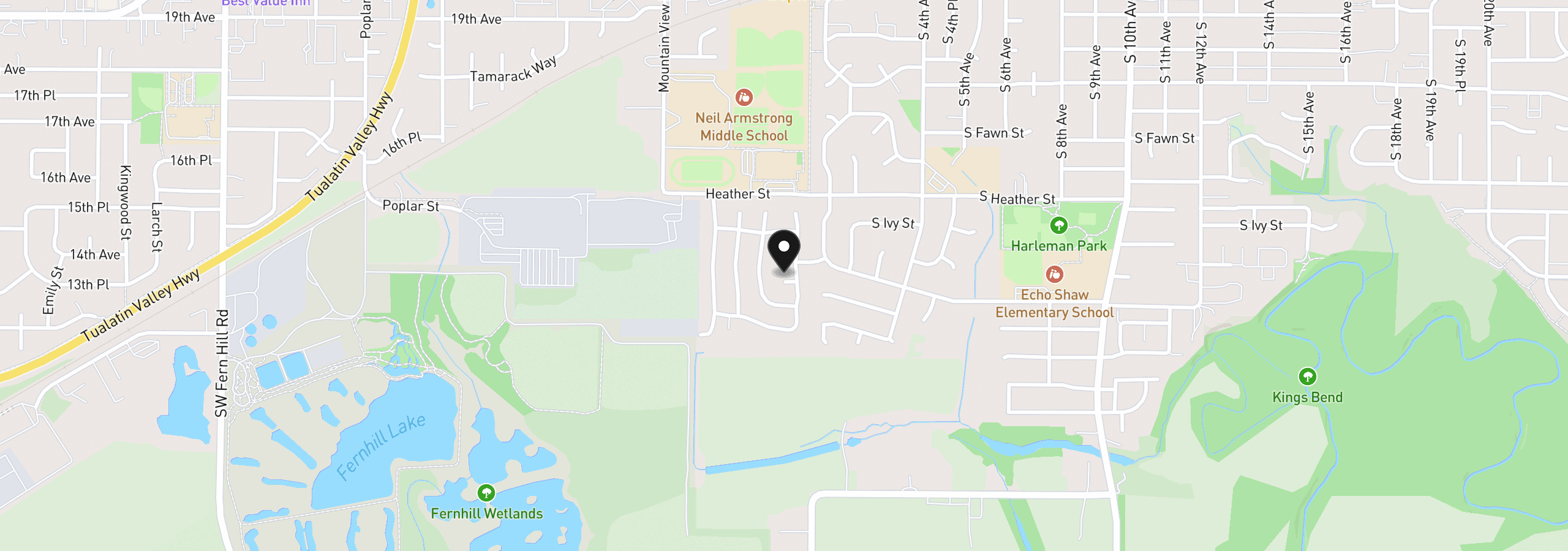 Map showing the location of 4403 Wagon Wheel Cir, Forest Grove, OR 97116