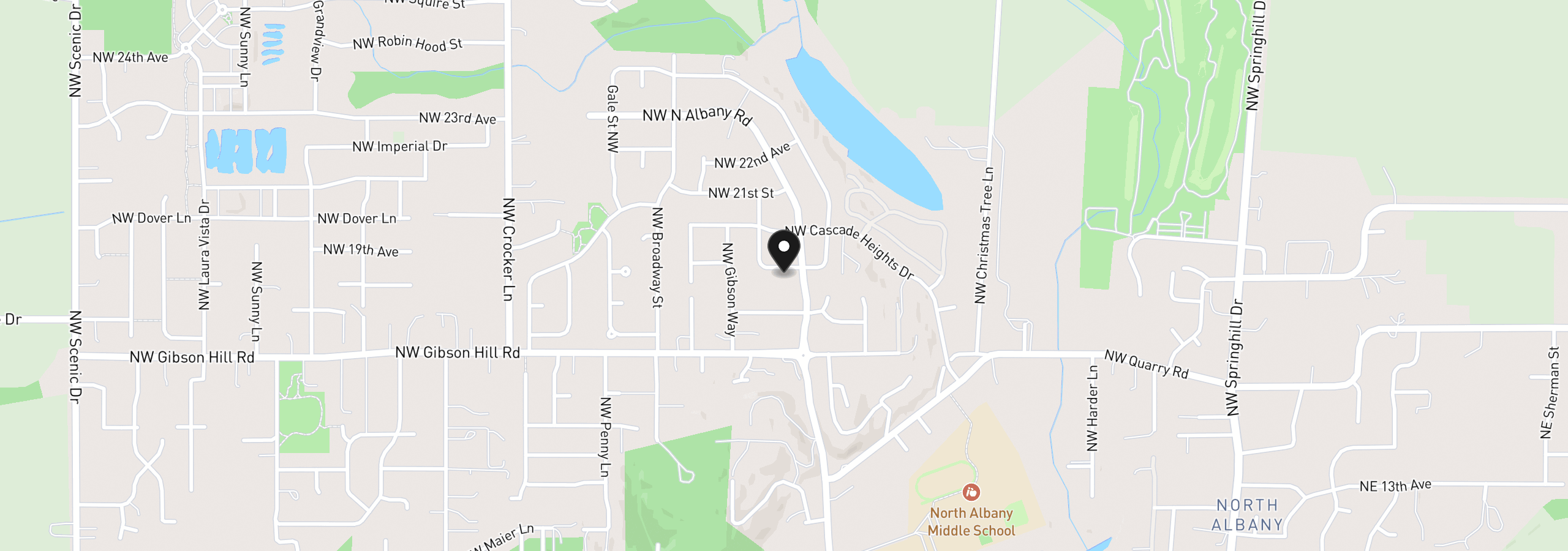 Map showing the location of 1824 NW Olivia Cir, Albany, OR 97321
