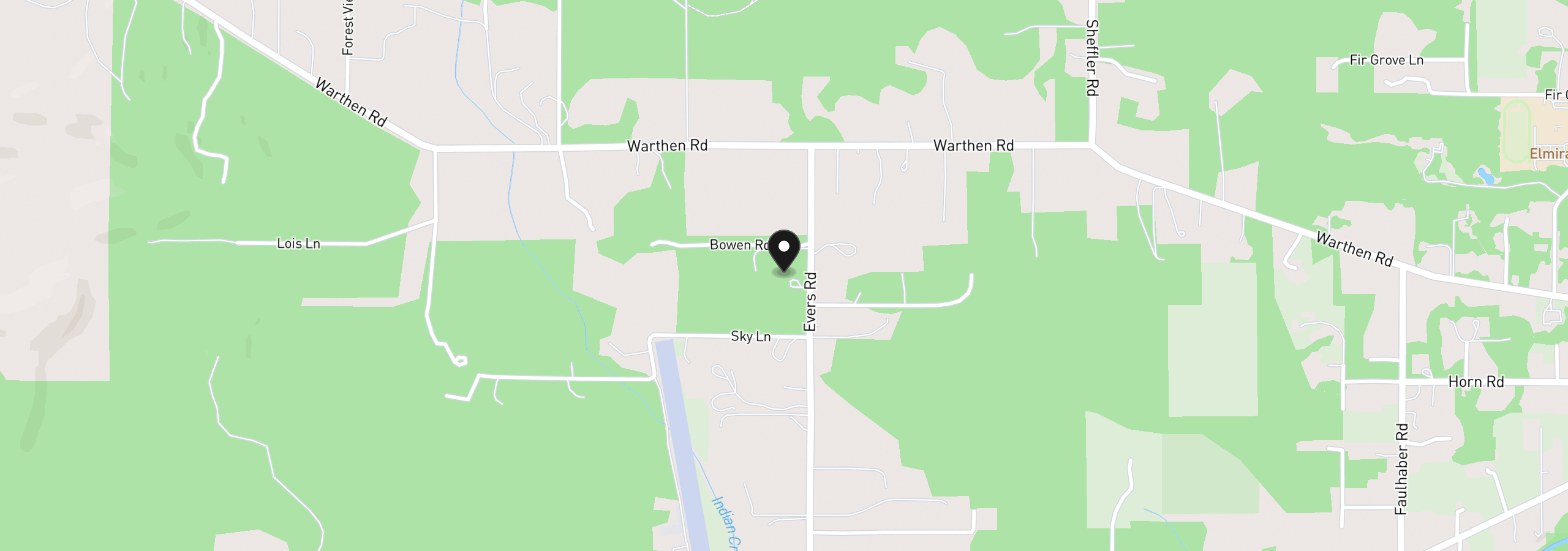 Map showing the location of 88866 Evers Rd, Elmira, OR 97437