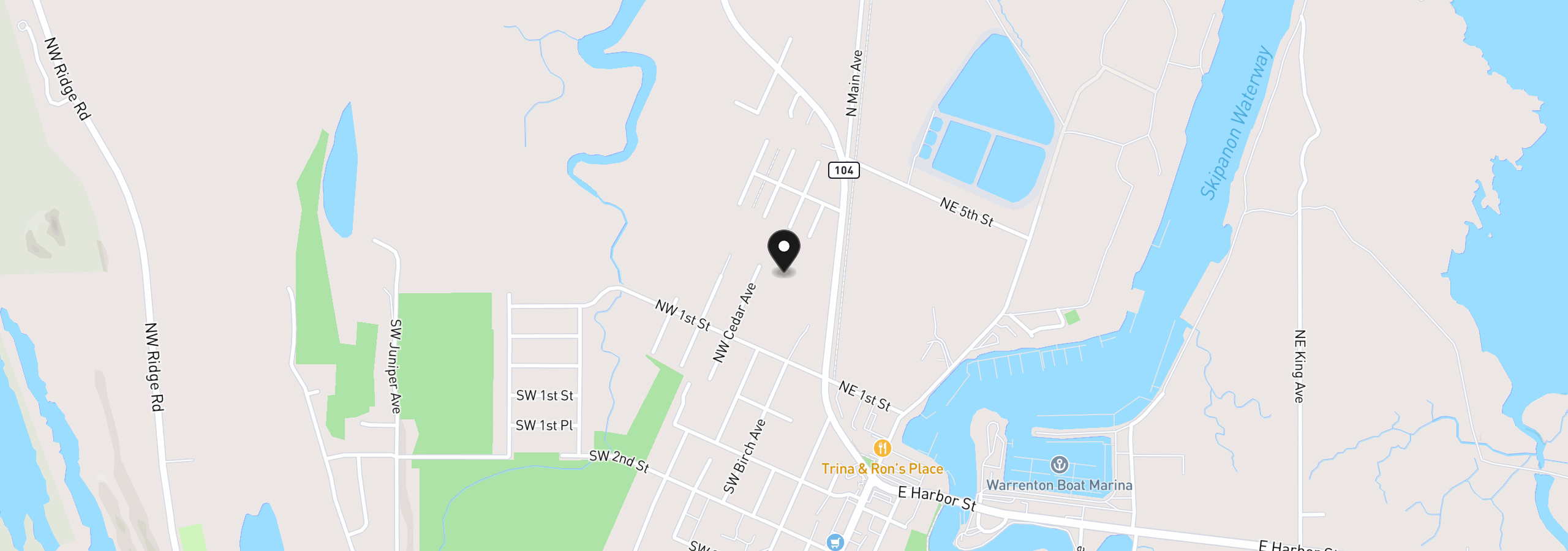 Map showing the location of 0 NW Birch Ave, Warrenton, OR 97146