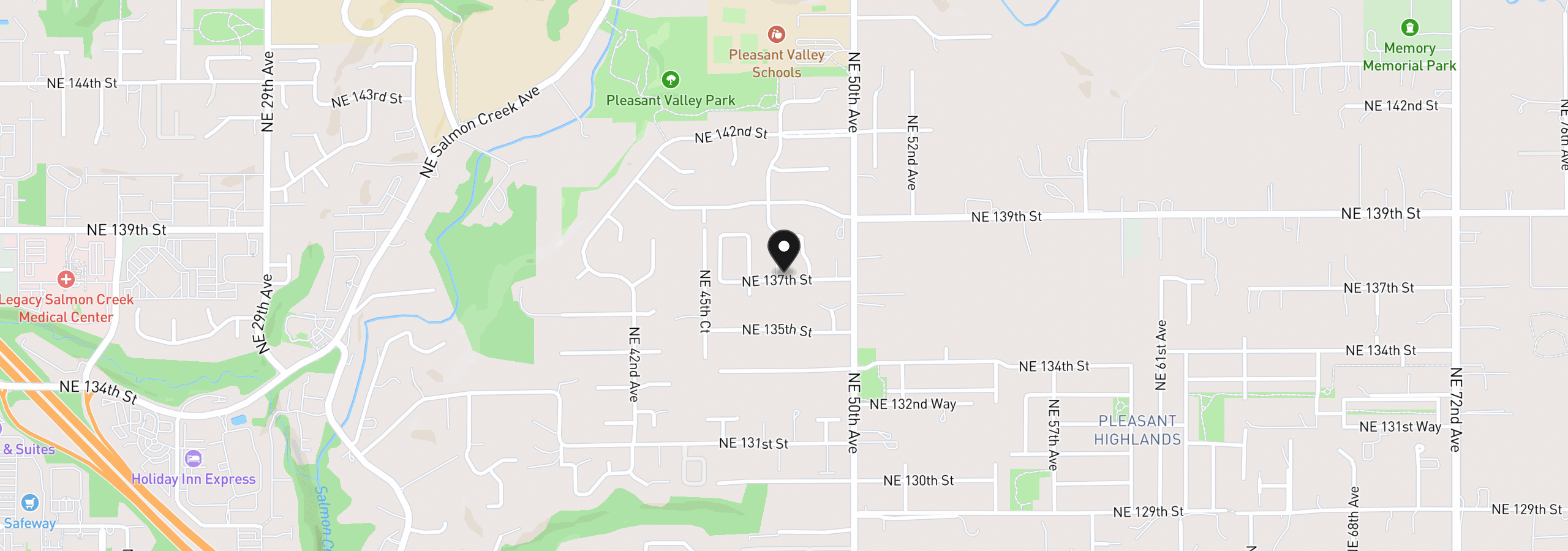 Map showing the location of 4706 NE 137th St, Vancouver, Wa 98686
