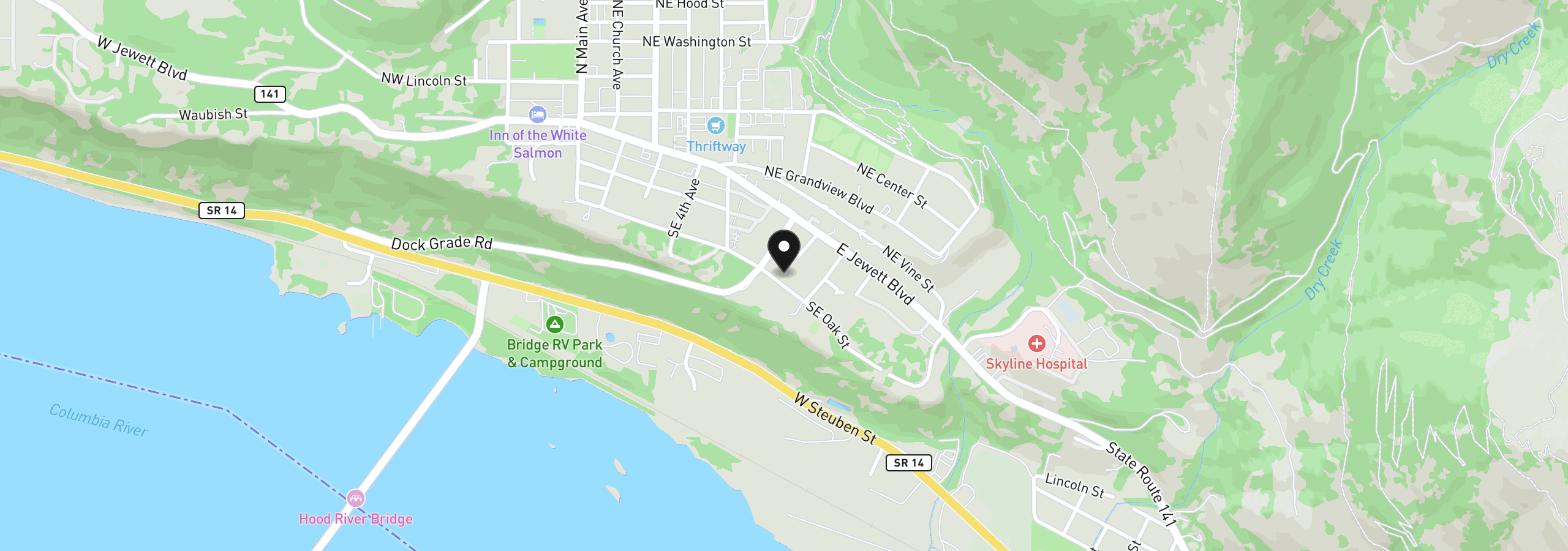 Map showing the location of 646 SE Oak St, White Salmon, Wa 98672