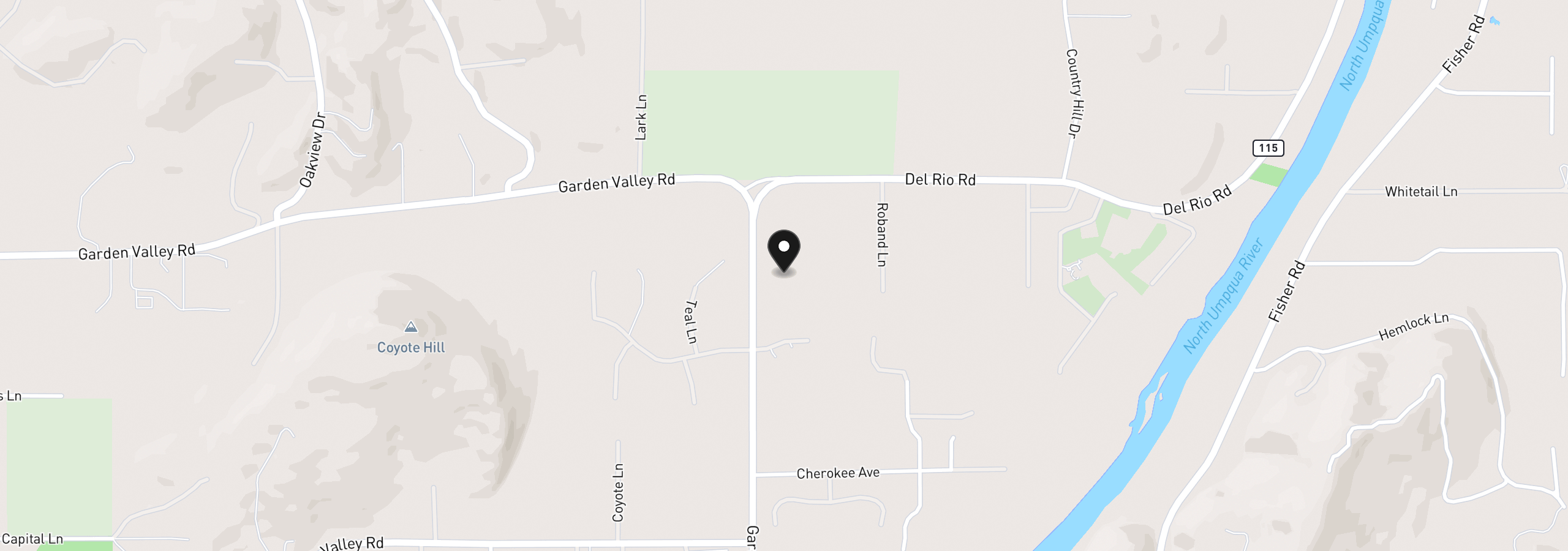 Map showing the location of 5819 Garden Valley Rd, Roseburg, OR 97471
