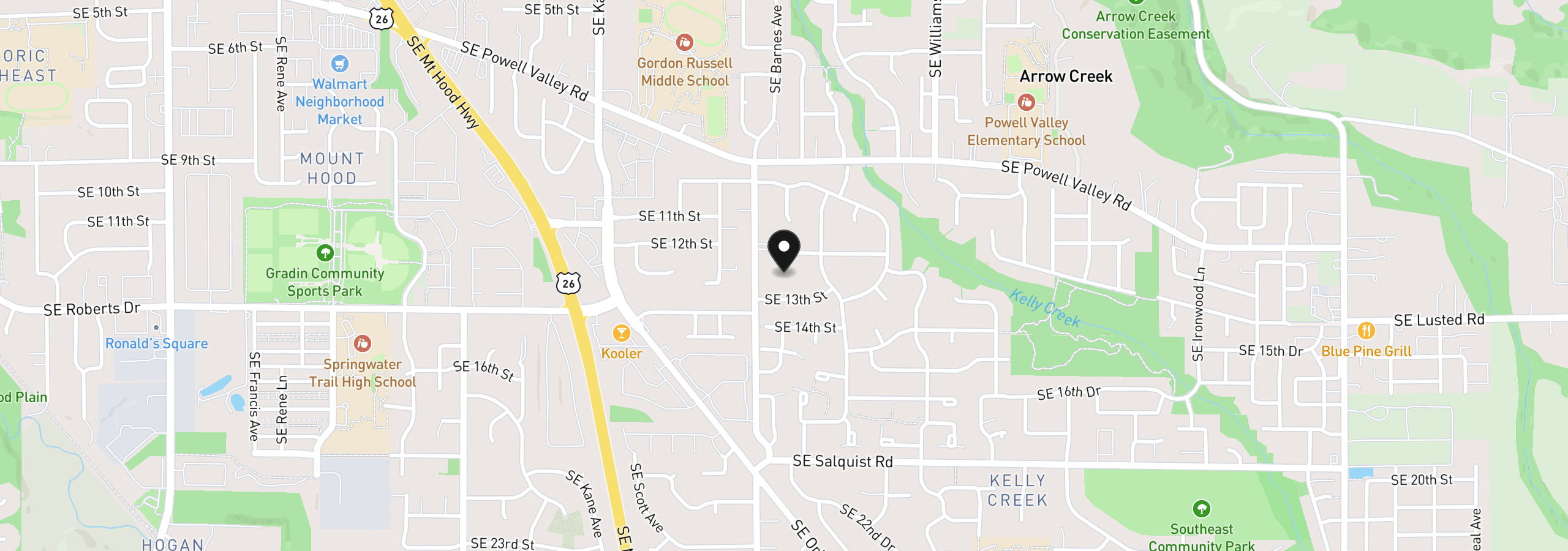 Map showing the location of 1230 SE Barnes Rd, Gresham, OR 97080