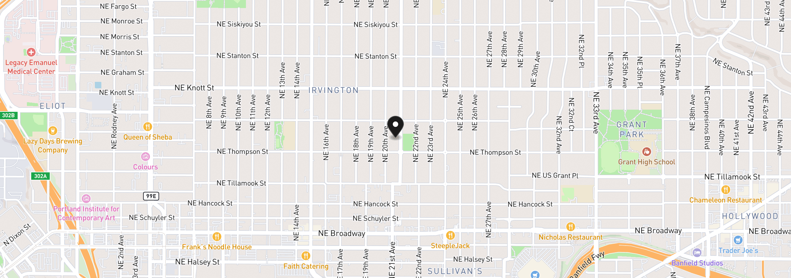 Map showing the location of 2343 NE 21st Ave, Portland, OR 97212