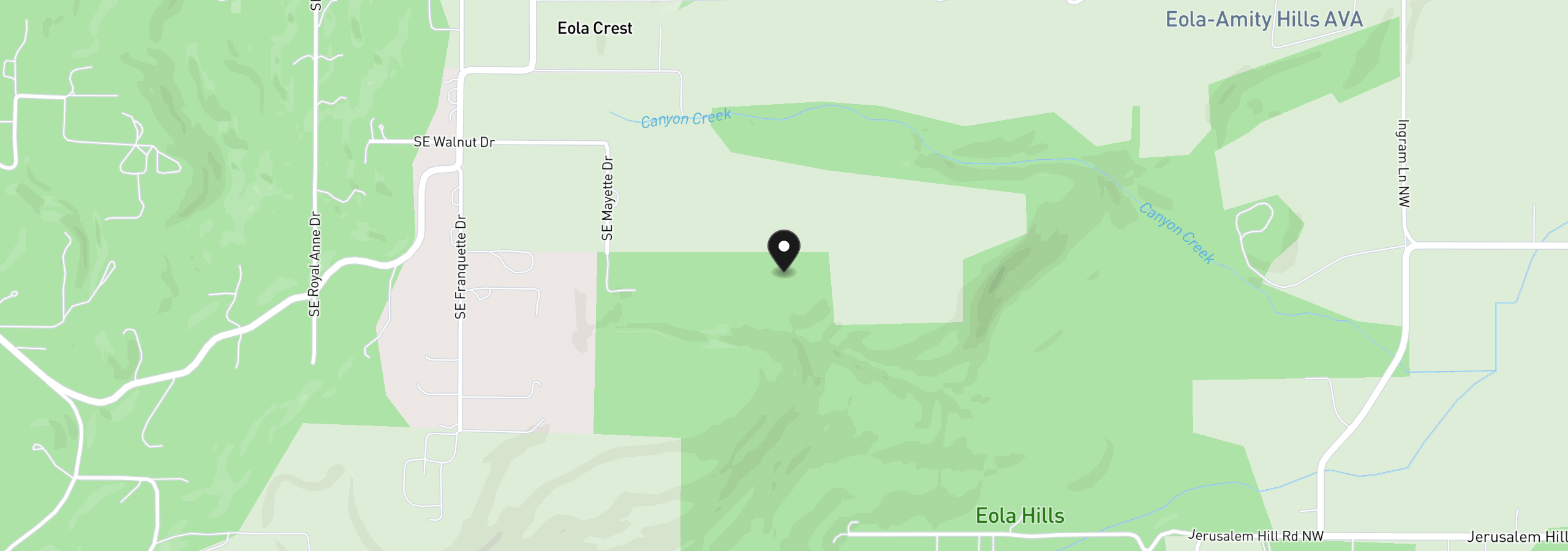 Map showing the location of 13 Franquette, Amity, OR 97101