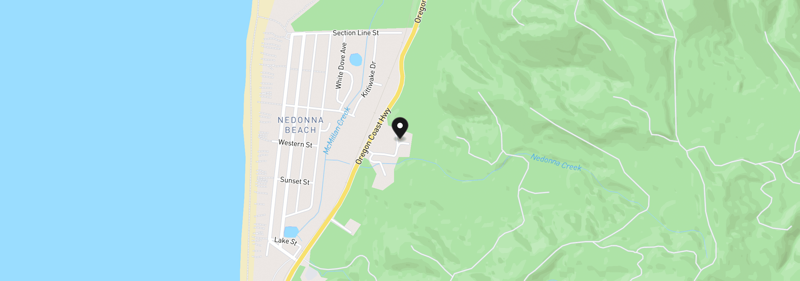 Map showing the location of 9740 Scenic View Dr, Rockaway Beach, OR 97136