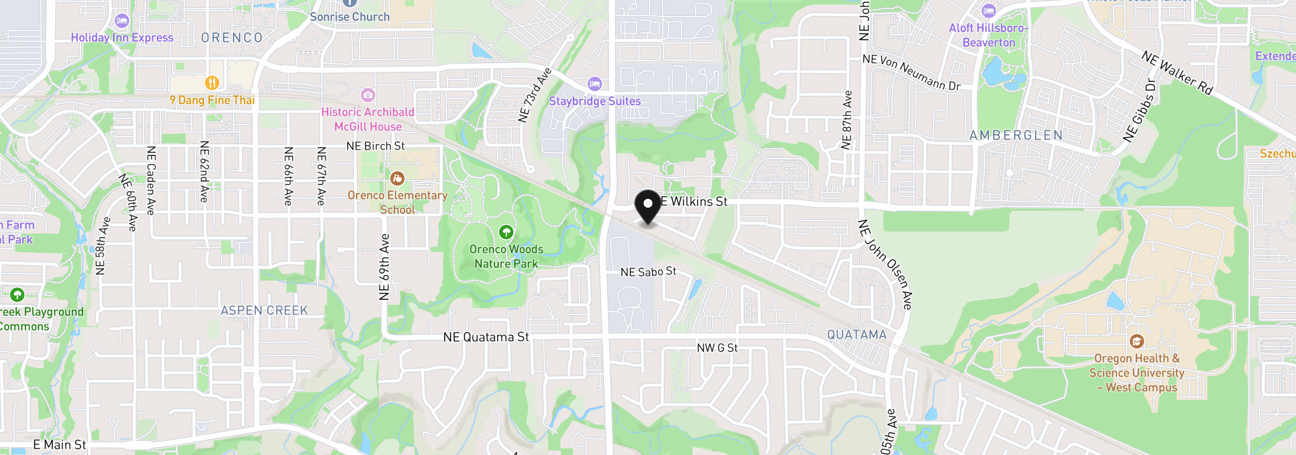 Map showing the location of 7902 NE Miriam Way, Hillsboro, OR 97006