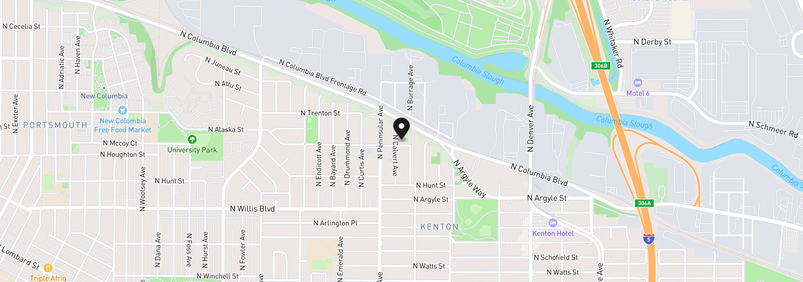 Map showing the location of 2723 N Houghton St, Portland, OR 97217