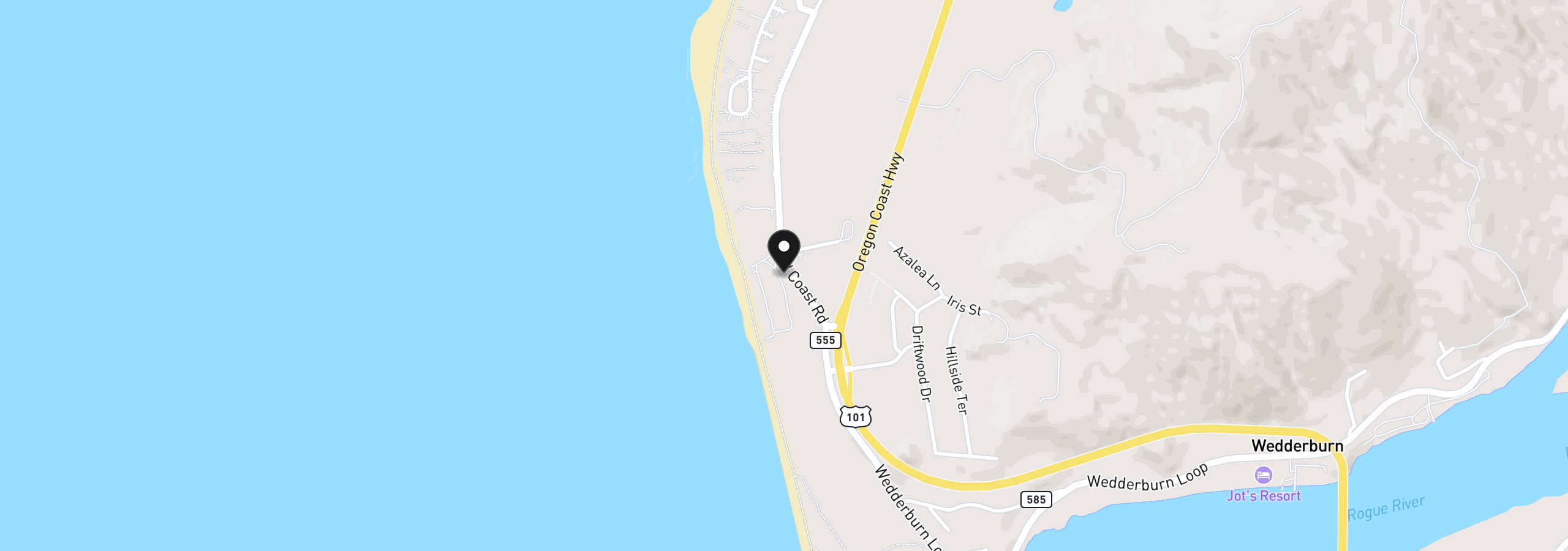 Map showing the location of 900 Old Coast Rd 2, Gold Beach, OR 97444