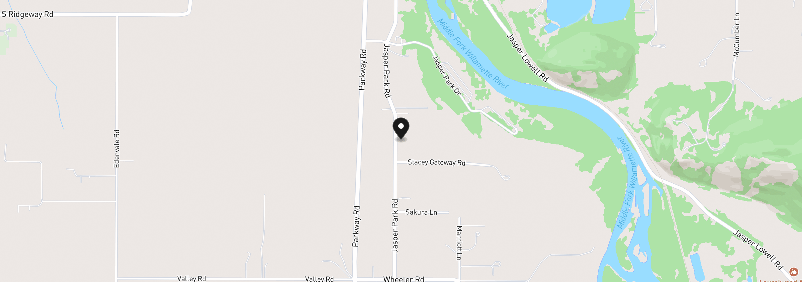 Map showing the location of 85419 Jasper Park Rd, Pleasant Hill, OR 97455