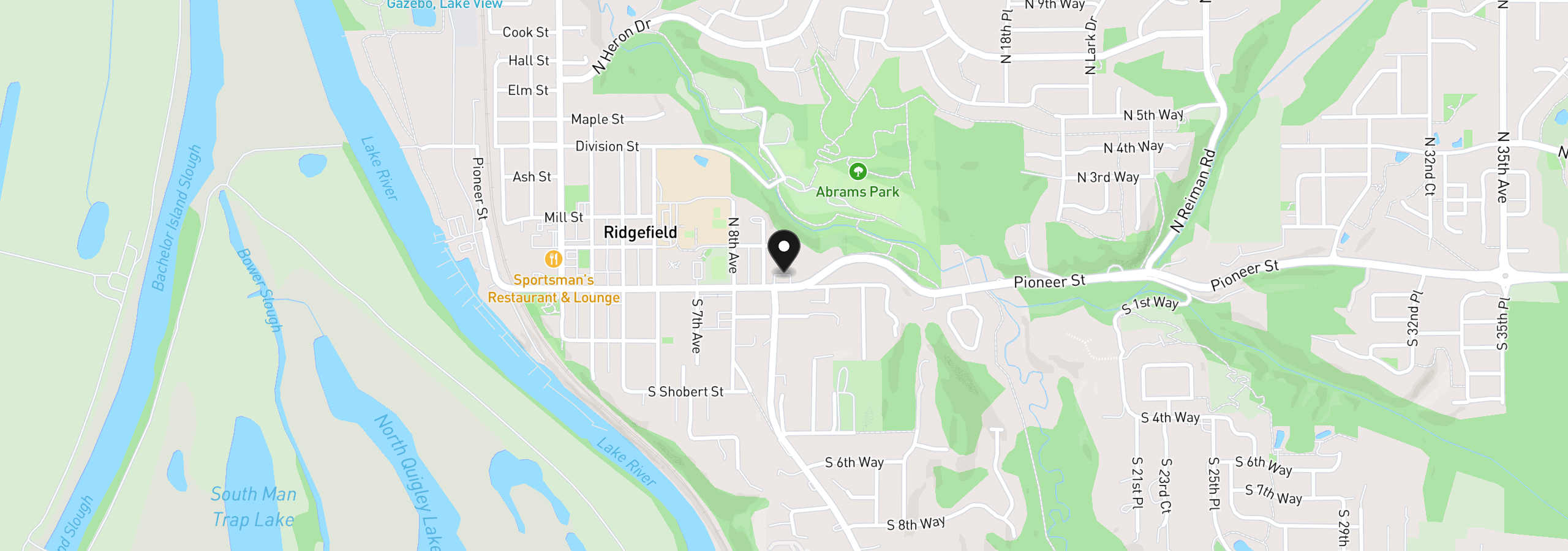 Map showing the location of 908 Pioneer St, Ridgefield, Wa 98642