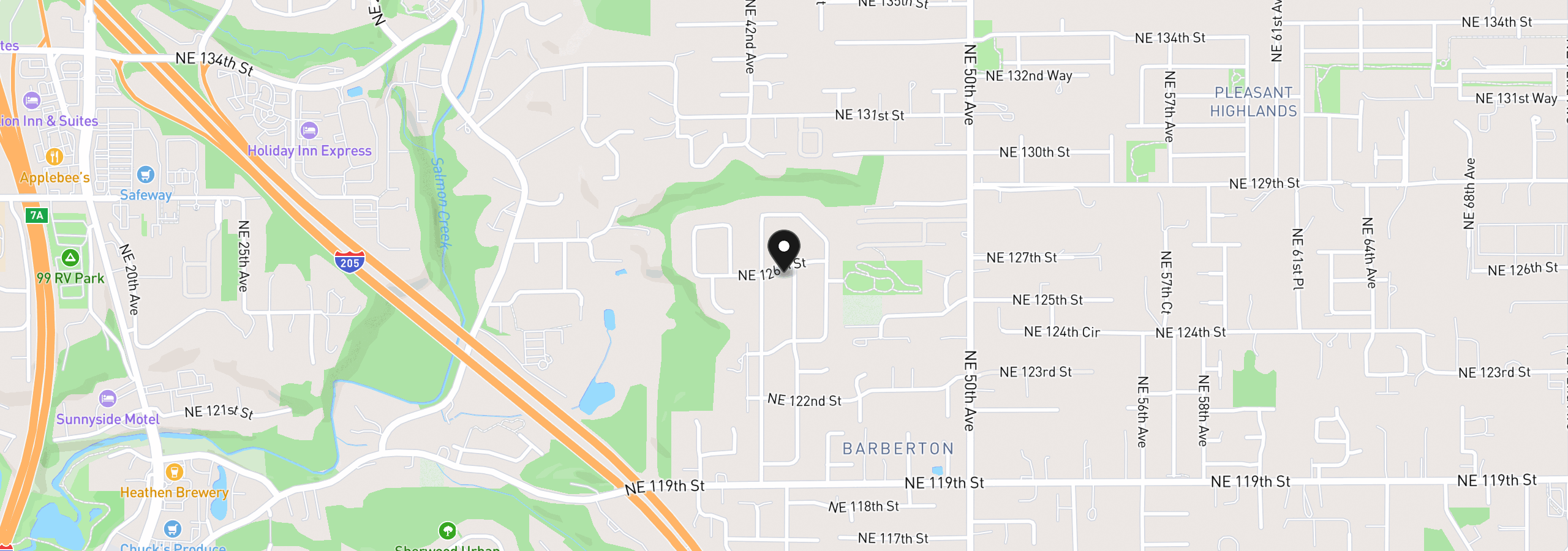 Map showing the location of 4313 NE 126th St, Vancouver, Wa 98686