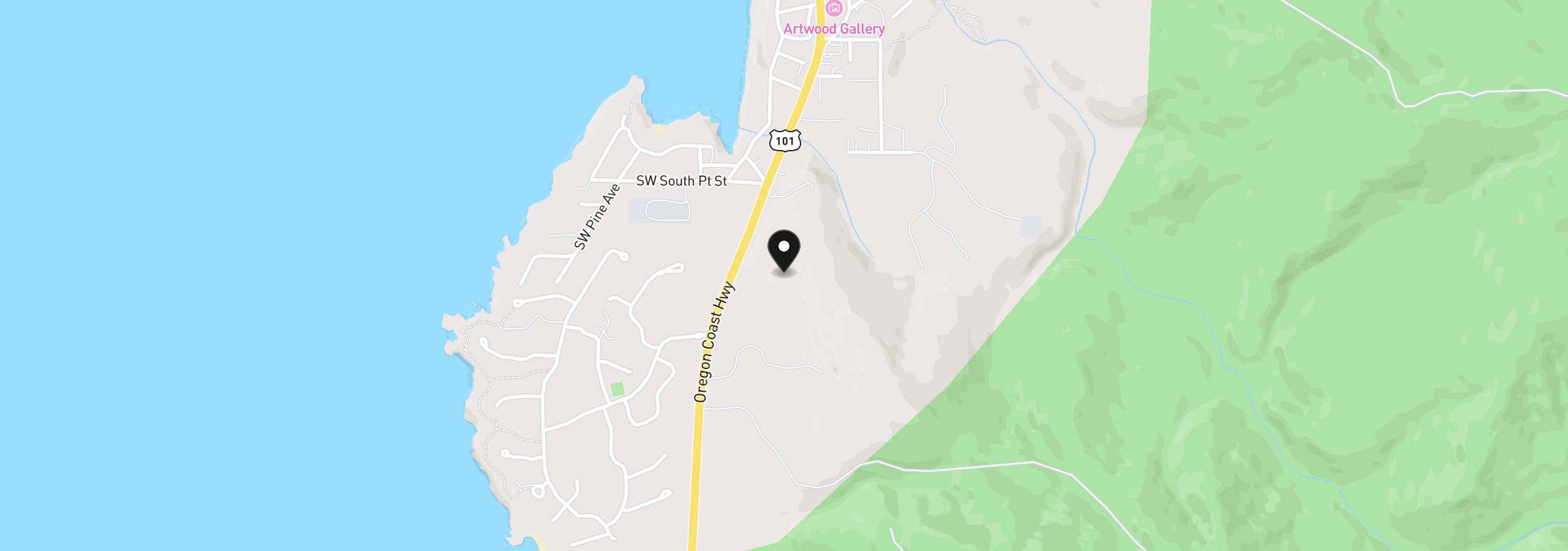 Map showing the location of S Hwy 101 Lot 500, Depoe Bay, OR 97341