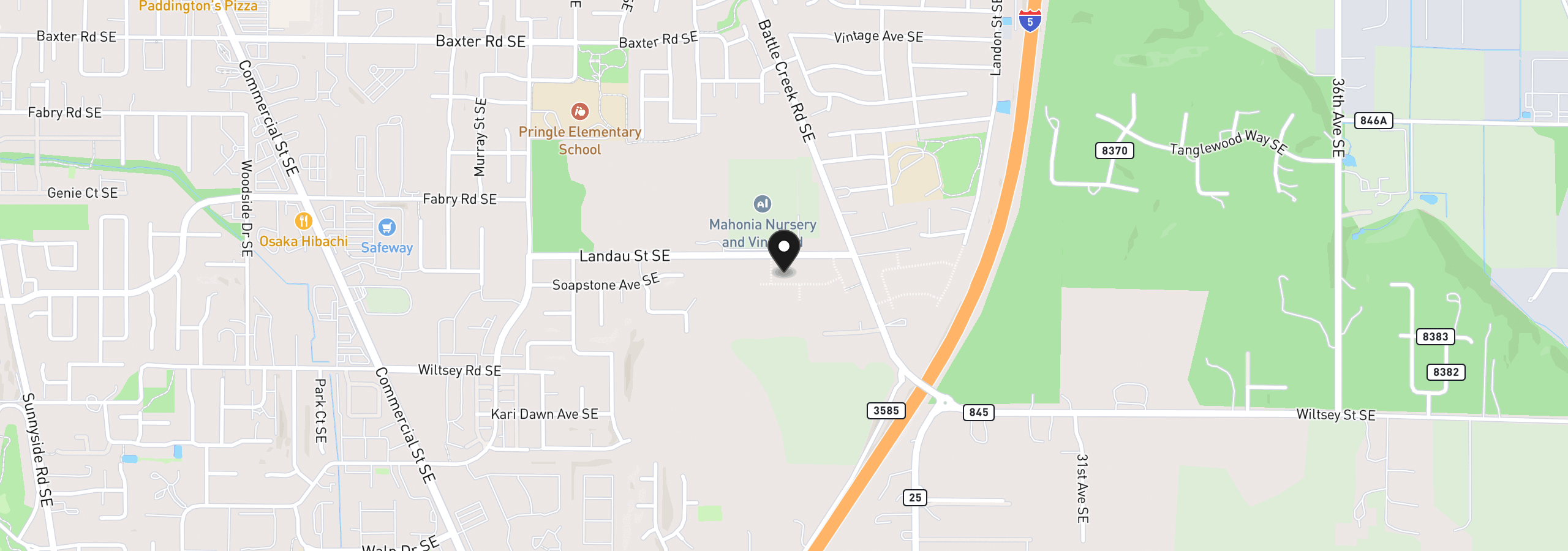 Map showing the location of 2649 Soapstone Ave, Salem, OR 97302