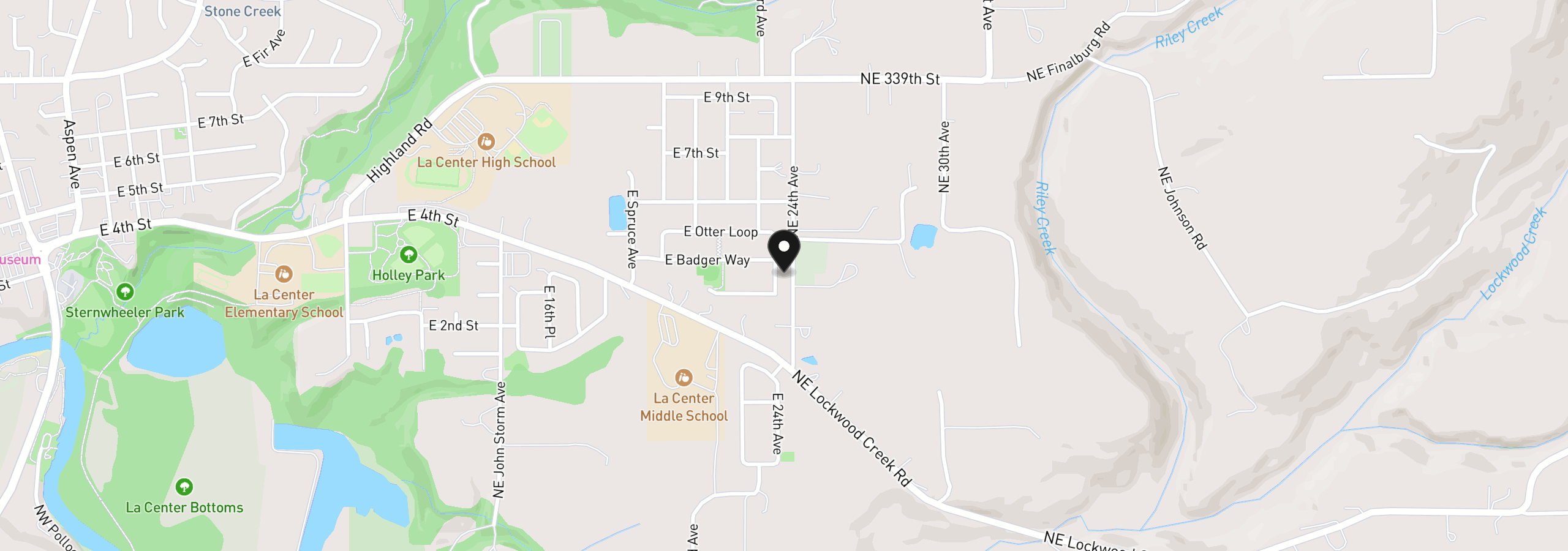 Map showing the location of 309 E Caribou Ct 23, La Center, Wa 98629