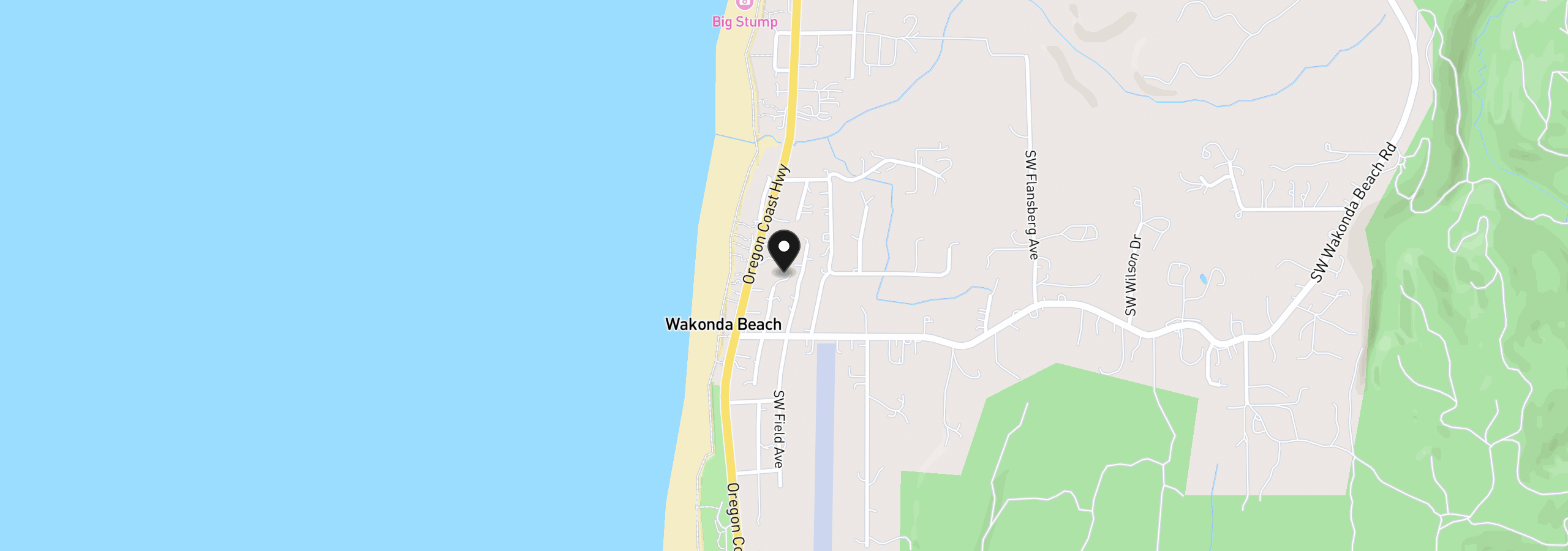 Map showing the location of 5220 SW Neal Ave, Waldport, OR 97394