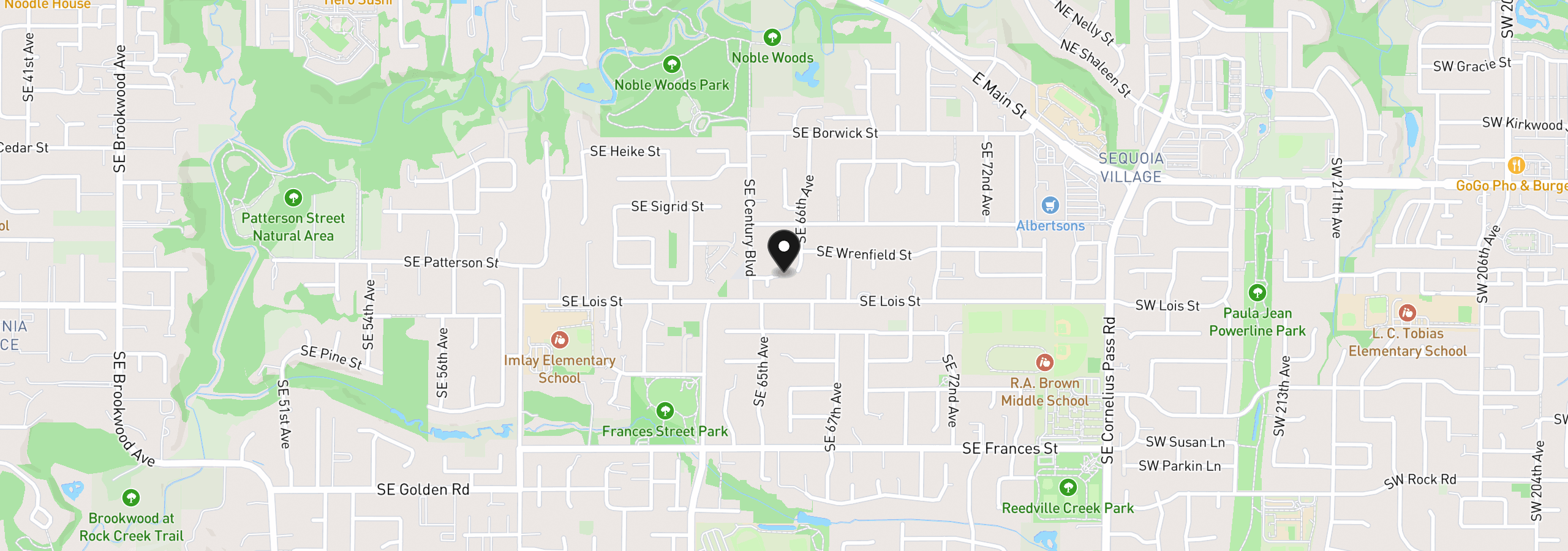 Map showing the location of 871 SE 66th Ct, Hillsboro, OR 97123