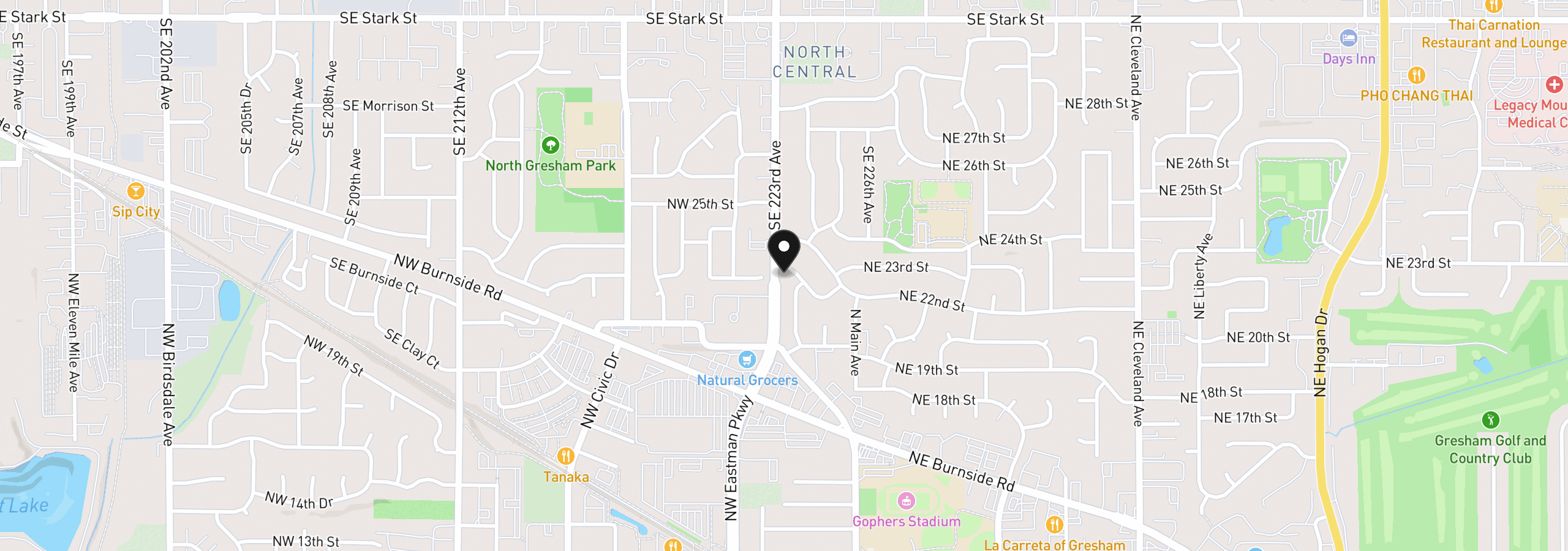Map showing the location of 280 NW 23rd St, Gresham, OR 97030