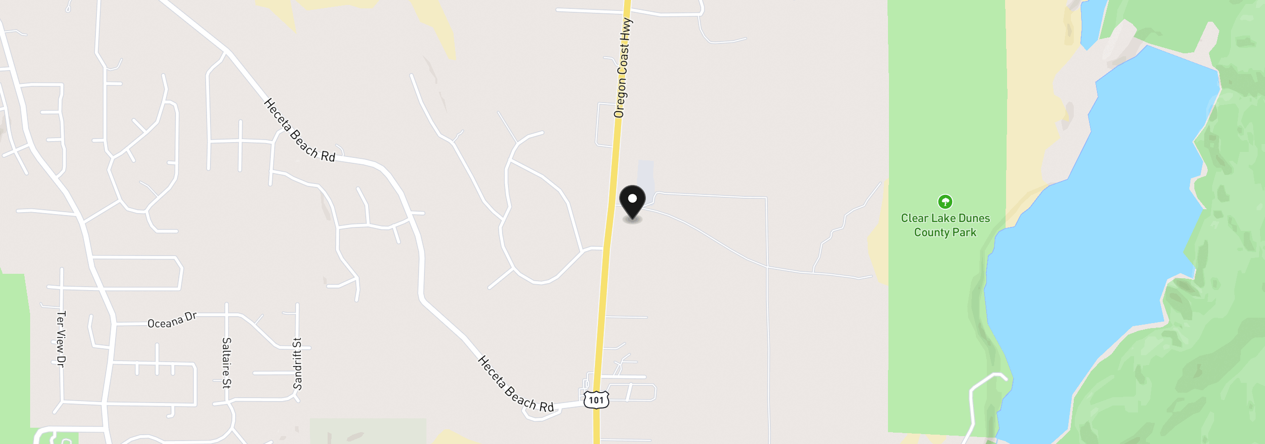 Map showing the location of 87941 Highway 101, Florence, OR 97439
