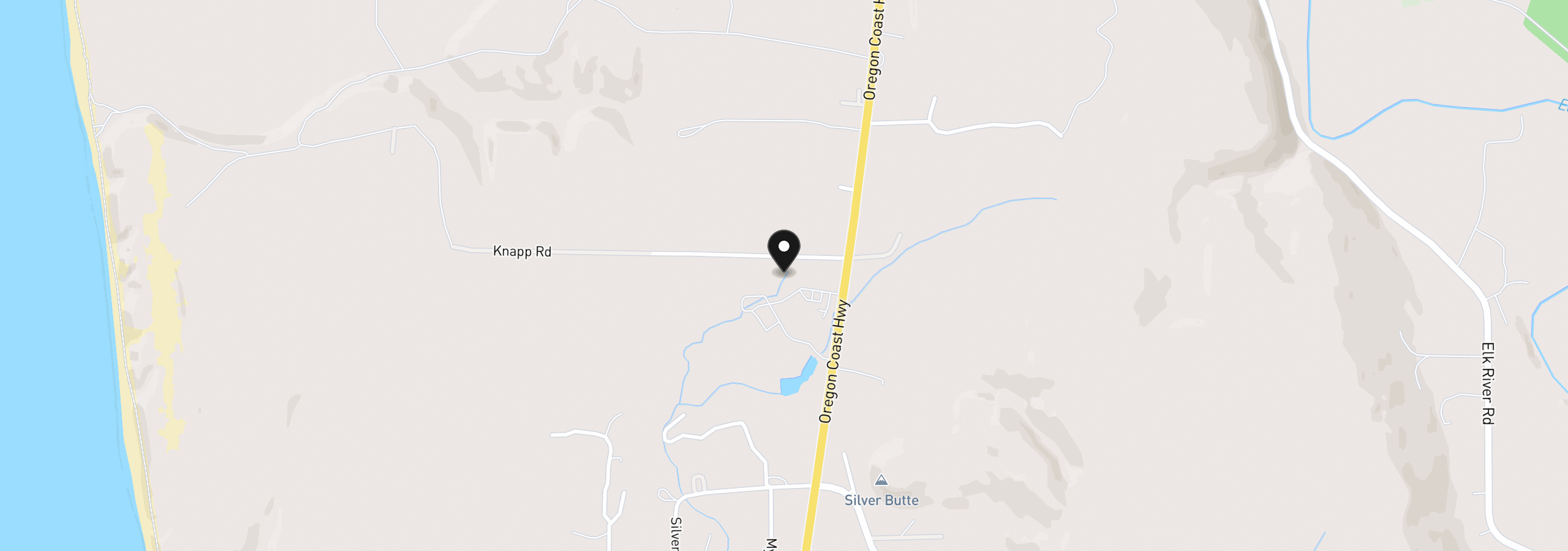 Map showing the location of 92738 Knapp Rd, Port Orford, OR 97465