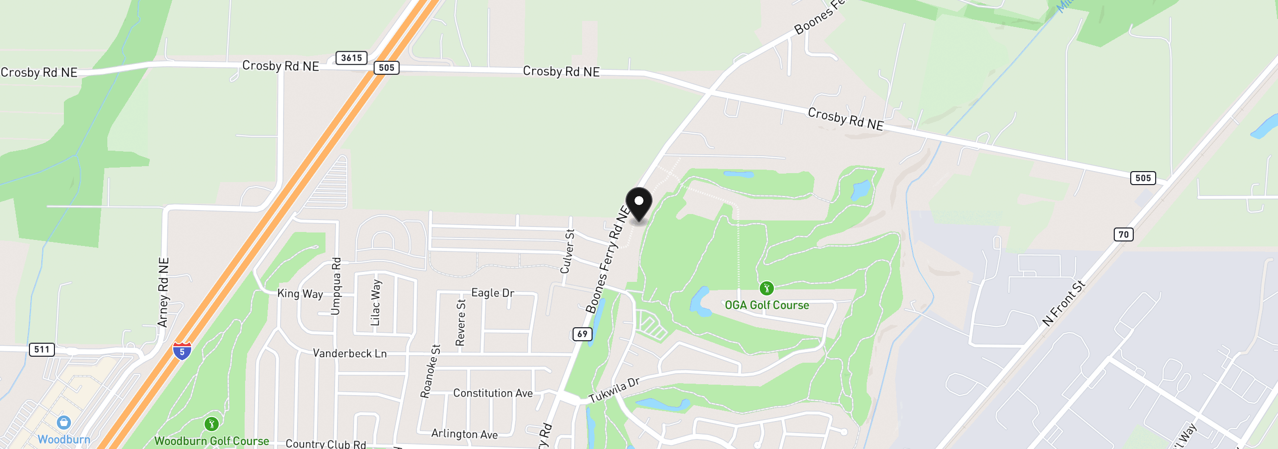 Map showing the location of 3176 Nightingale Dr, Woodburn, OR 97071