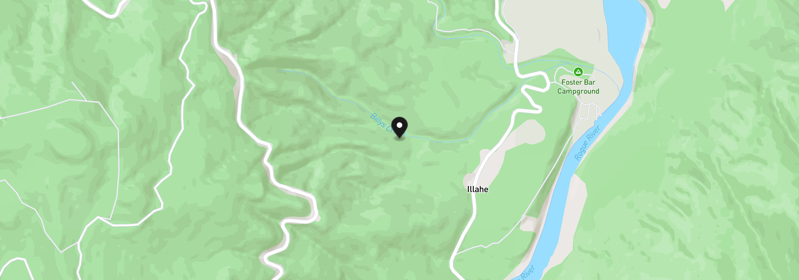 Map showing the location of 0 Agness-Illahe Rd, Agness, OR 97406