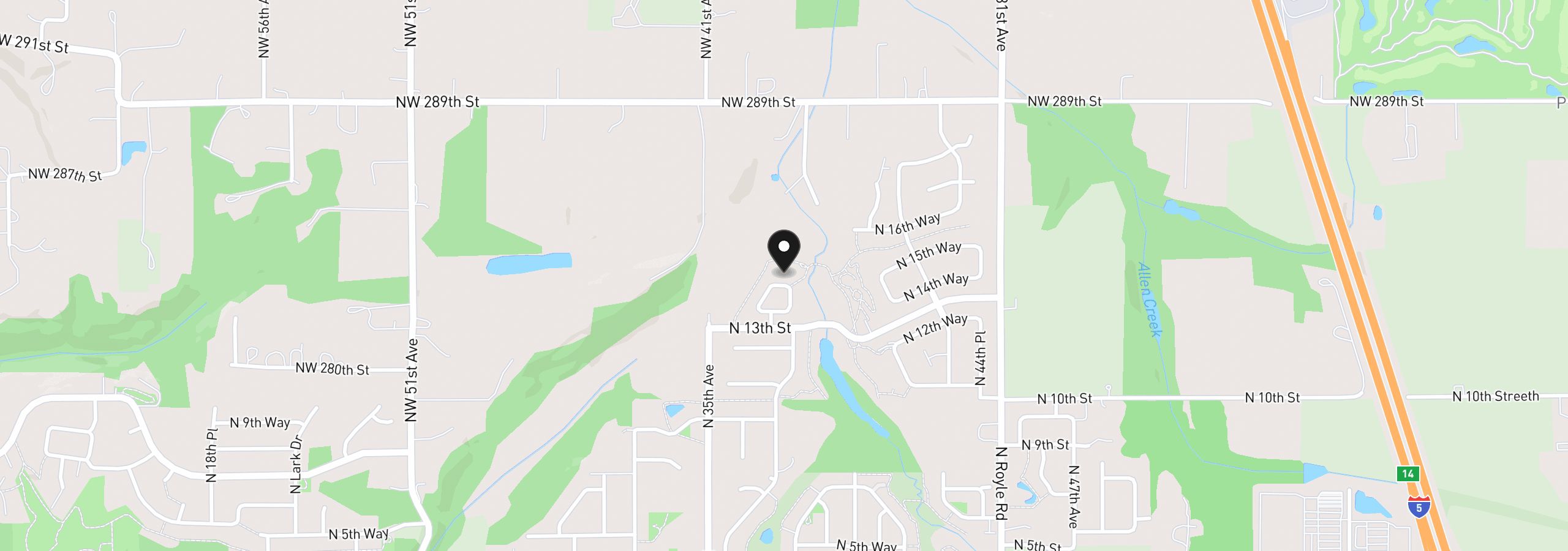 Map showing the location of 1344 N Kalani Loop Lot 65, Ridgefield, Wa 98642