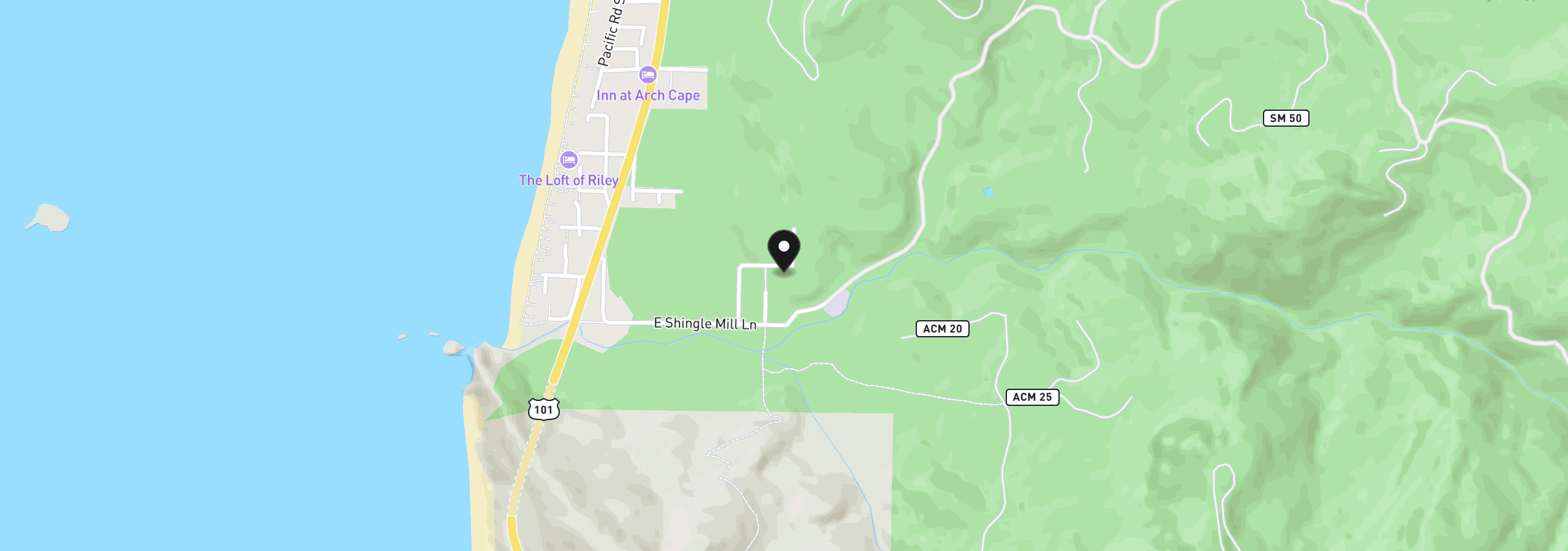 Map showing the location of 0 Walsh Ln 1100, Arch Cape, OR 97102