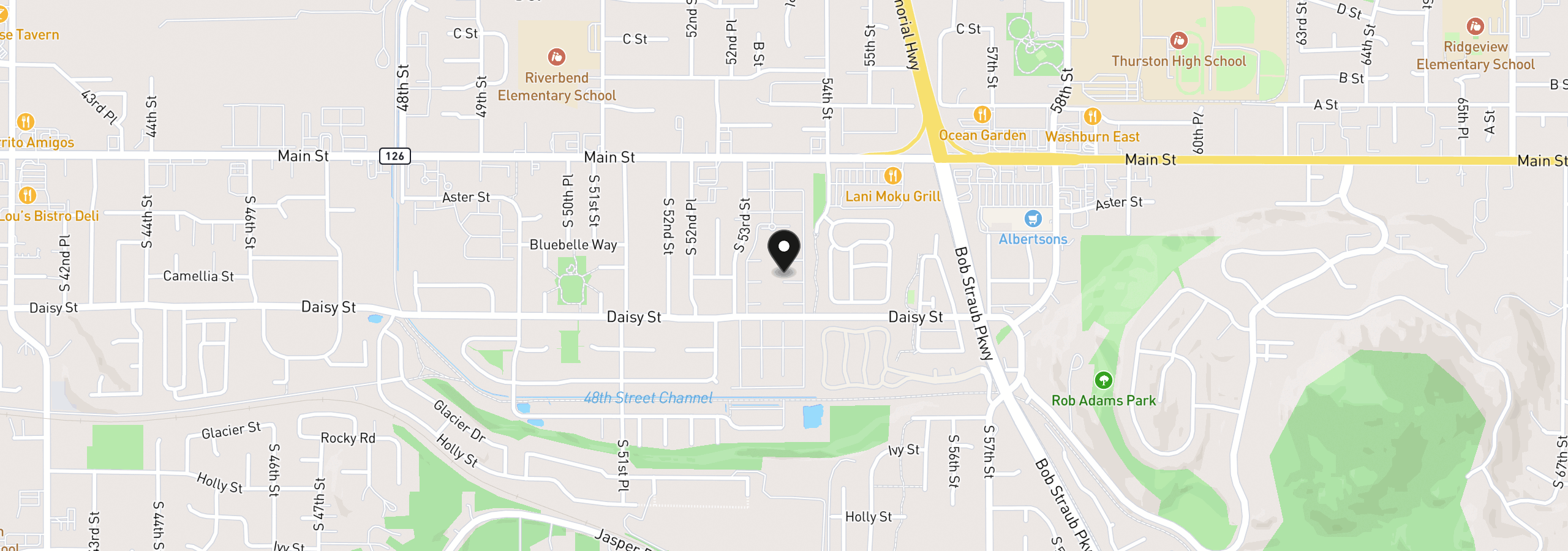 Map showing the location of 5335 Main St 157, Springfield, OR 97478