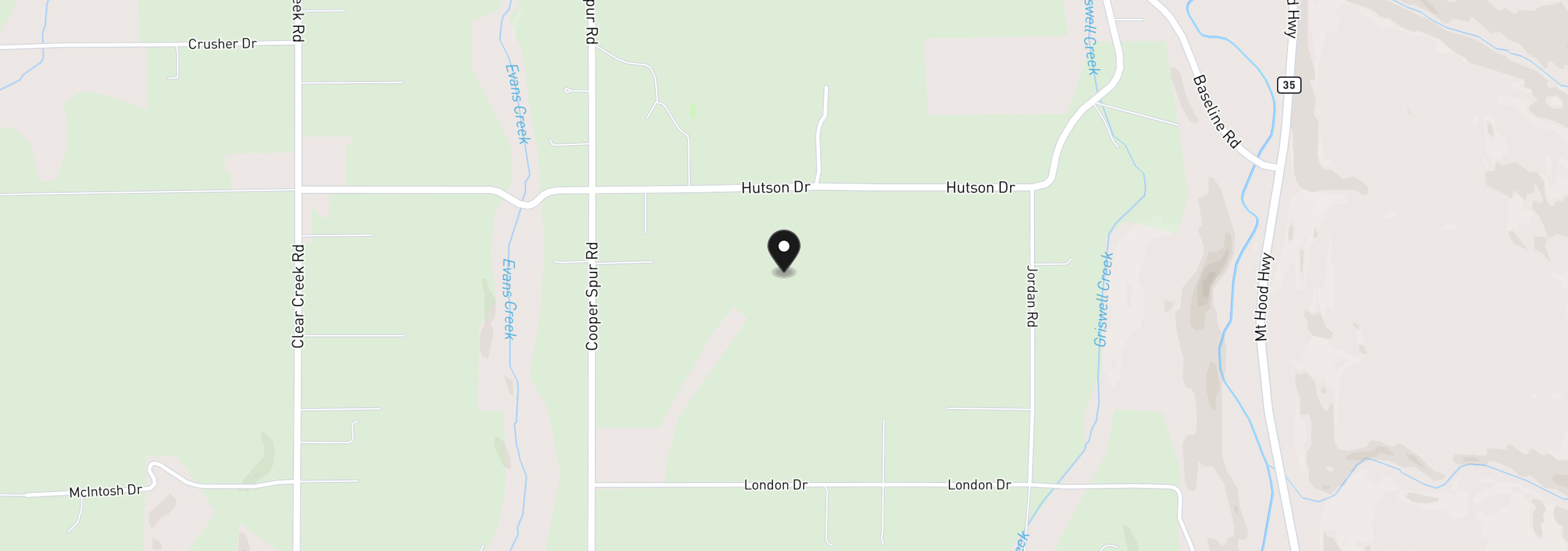 Map showing the location of 4621 Hutson Dr, Mt Hood Prkdl, OR 97041