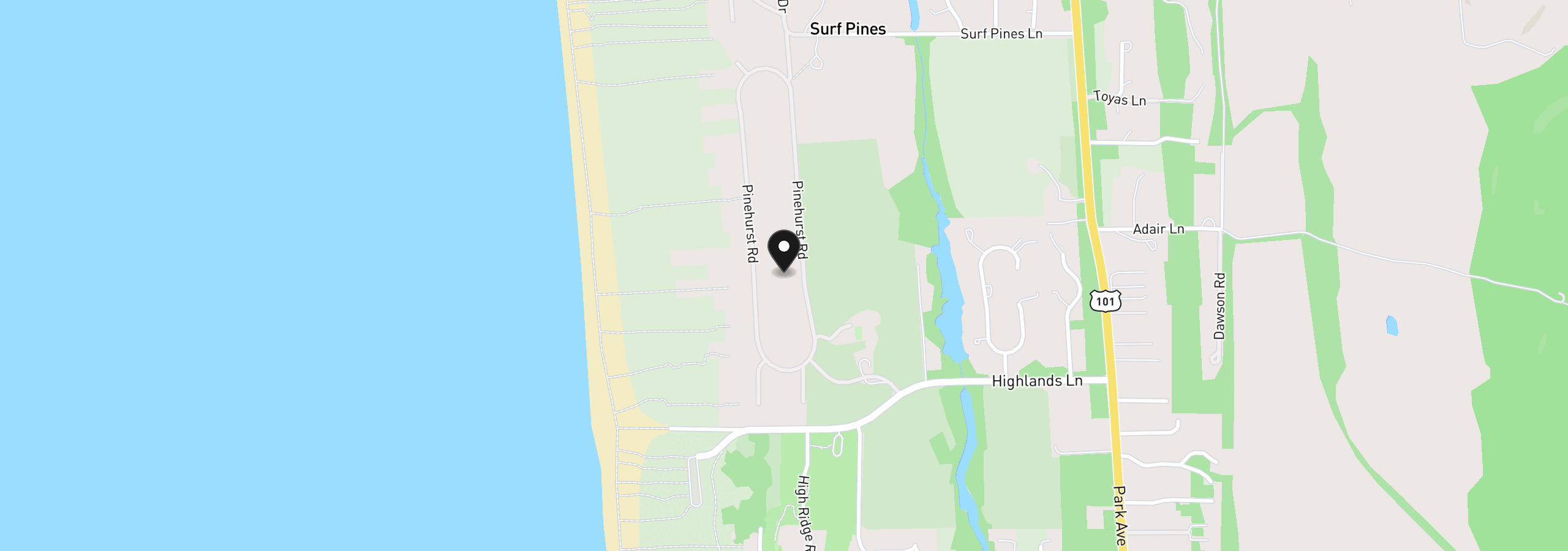 Map showing the location of 88902 Pinehurst Rd, Gearhart, OR 97138