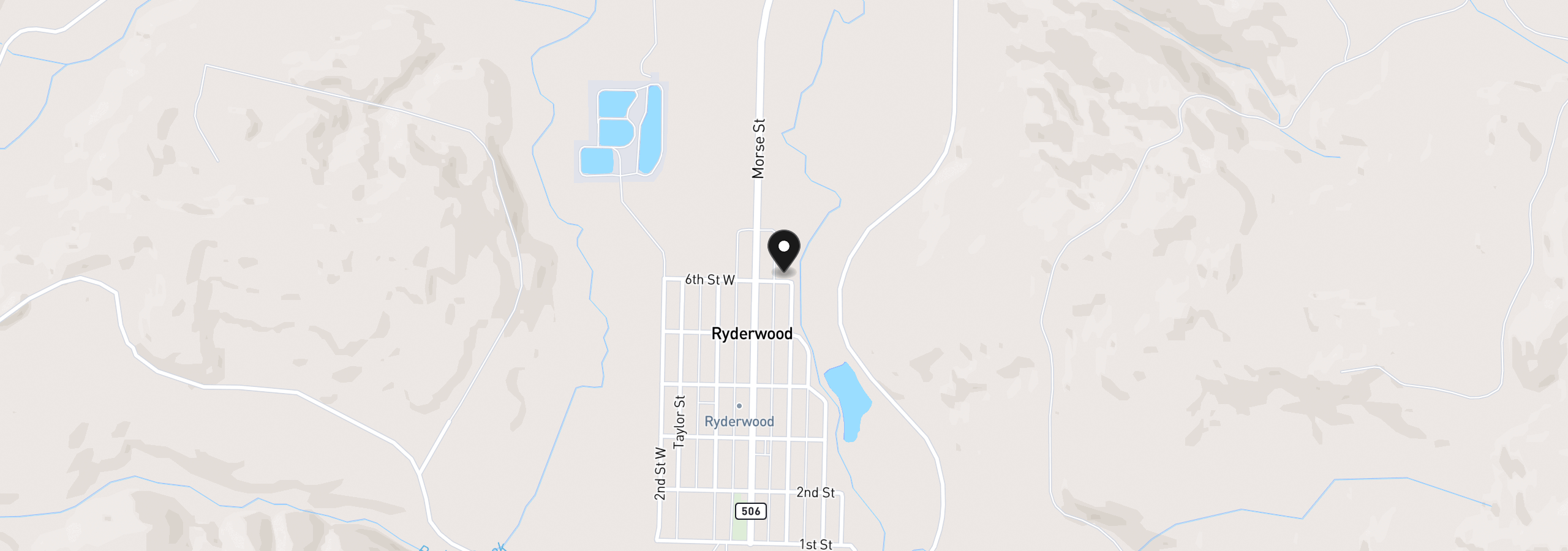 Map showing the location of 601 Monroe St, Ryderwood, Wa 98581