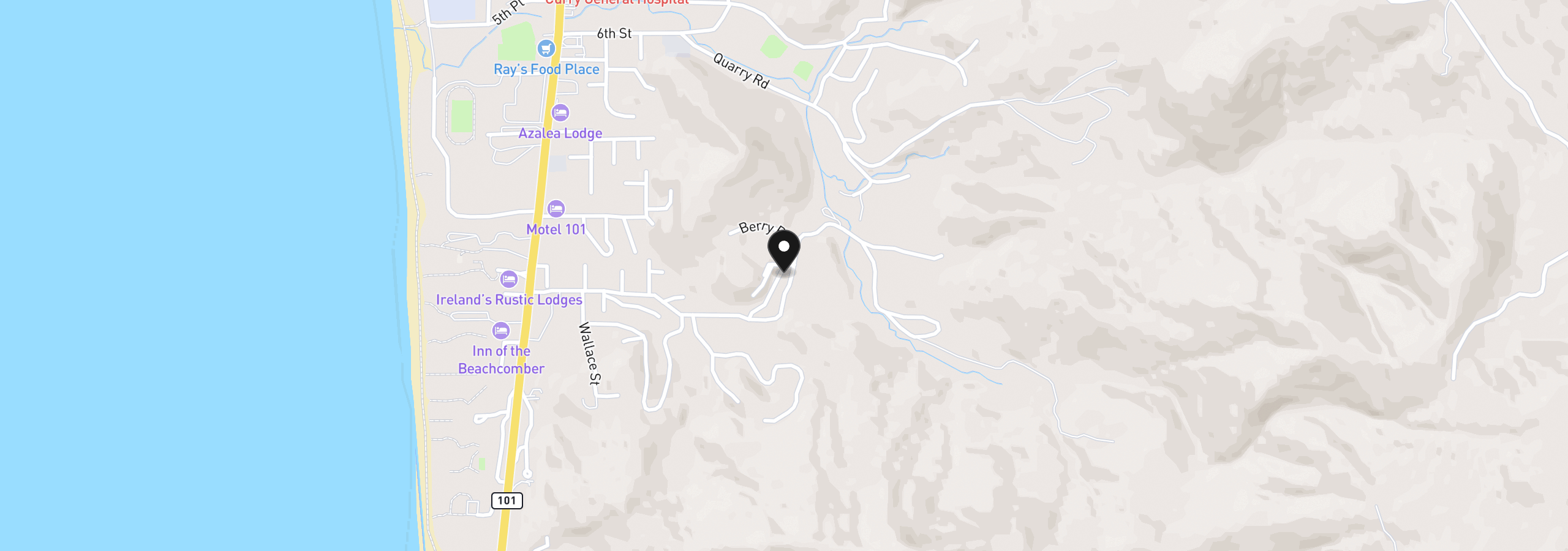Map showing the location of 29311 Melody Ln, Gold Beach, OR 97444